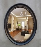 新款简约欧式美式经典大椭圆形壁挂卫浴镜浴室镜梳妆镜化妆镜子