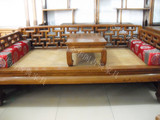 明清古典中式家具-老榆木万字格罗汉床/老榆木席面罗汉床/可定制