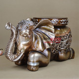 欧式家居装饰品摆设 招财吉祥大象换鞋凳工艺礼品 树脂动物摆件