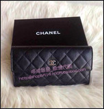 欧洲代购 Chanel 经典款 牛皮/羊皮棱格纹翻盖钱包皮夹