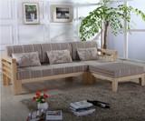 松木沙发 客厅小户型组合沙发床 实木双人三人沙发 田园欧式特价