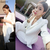 欧洲站新款休闲套装韩版OL气质西服职业装欧美大牌西装三件套装女