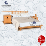 新中式实木床禅意家具简约大床原木床设计师床样板房酒店创意婚床