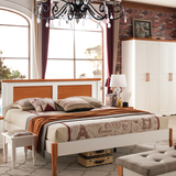 美式乡村风格家具地中海床1.5双人床单人成人白色实木床1.8米高箱