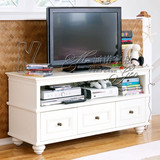 美式实木电视柜地中海现代简约卧室简易电视柜客厅 储物柜 可定制