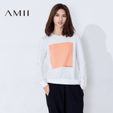 Amii[极简主义]秋季母女亲子装修身圆领印花棉套头卫衣女21643413