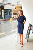 512韩国代购正品Cherrykoko女装春季新款收腰中长款连衣裙
