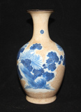 古玩古董 清中期哥釉青花铺白花卉商品 精品老瓷器 收藏品