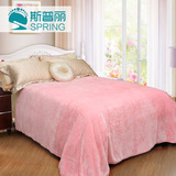 斯普丽冬季新品纯色法兰绒毛毯加厚毯子空调被午睡毯双人盖毯床单