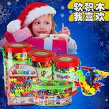 儿童积木泡沫EVA彩色软体拼插拼装积木桶0-6岁益智圣诞礼物玩具