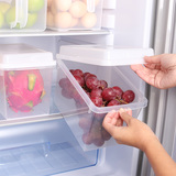 日本进口冰箱水果保鲜盒塑料密封盒面包水果有盖长方形食品收纳盒