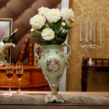 欧式复古树脂大花瓶美式地中海家居客厅台面花瓶玄关客厅卧室摆件