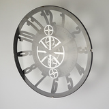 博派 创意挂钟玻璃齿轮钟表客厅挂钟静音现代又复古钟挂钟