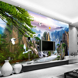 大型壁画山水3D风景立体墙纸背景墙玄关背景墙纸壁纸客厅沙发墙画