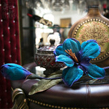 家居欧式装饰品仿真花 假花君子兰 高绒布花客厅落地摆放花卉
