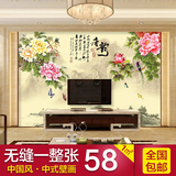 3d立体无纺布墙纸客厅电视背景墙壁纸无缝大型壁画简约中式唐韵