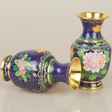 景泰蓝花瓶工艺品摆件牡丹花北京传统特色礼物商务礼品送领导老外