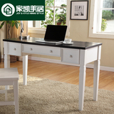 实木书桌电脑桌办公桌子现代简约家用儿童写字台作业桌学生桌白色