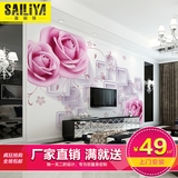 塞丽雅 3d欧式现代简约花卉大型壁画电视客厅卧室沙发背景墙纸