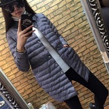 格乐816棉衣女冬装2015新款韩版修身中长款轻薄棉服百搭长袖外套
