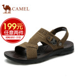 【特卖】Camel/骆驼男鞋夏季时尚休闲磨砂牛皮两穿凉鞋男