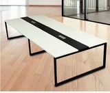 厂家直销简约条形板式会议桌拆卸移动桌钢架会议桌简约现代办公桌