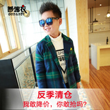 韩版男童尼大衣普哆衣2015冬装新款青少年大码外套儿童上衣中长款