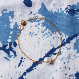 大牌精工 18k金天然色日本akoya 珍珠手链 镶嵌锆石长短可以调节