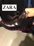 香港代购正品ZARA新款漆皮女靴流苏平跟平底及踝马丁短靴7175/001