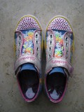 Skechers斯凯奇 大童时尚女童鞋 魔术贴防滑闪灯帆布鞋 上海现货