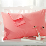 纯棉枕套单独一对纯白枕套纯色加厚48*74cm枕头套 枕芯套 一对装