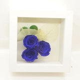 永生花相框蓝色妖姬情人节包邮进口玫瑰保鲜花送女友生日礼物