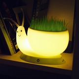 创意LED蜗牛植物台灯 三档触摸调光小夜灯 USB充电氛围节能床头灯
