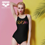 arena阿瑞娜 女士连体三角泳衣运动健身款高弹利水提臀遮肚显瘦