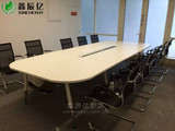 北京办公家具板式会议桌办公桌开会桌子加厚大会议桌圆角带线盒
