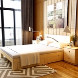 木双人床1.5 1.8米大床松木儿童床1米单人床1.2米简易木床包邮实