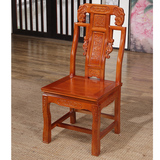 实木仿古餐桌 椅圆形组合 明清雕花红木色象头椅 吃饭客厅家具全