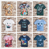 2016新款短袖半袖3DT恤情侣装 动物图案短袖半袖 夏季青少年T恤男