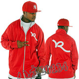 美国代购 嘻哈外套夹克 ROCAWEAR潮流时尚红色个性拉链嘻哈外套