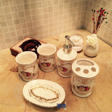 欧式卫浴五件套陶瓷浴室用品洗漱套装牙刷漱口杯套件高档新婚礼品