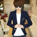 2016春款青少年男式韩版修身小西装外套 男士英伦休闲西服男款潮