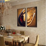 餐厅画欧式装饰画美式挂画饭厅墙画组合有框画现代简约壁画红酒杯