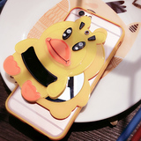 镜子苹果iphone6S手机壳6plus保护套卡通5Se软边壳创意4.7小黄鸭