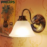 飞利浦LED壁灯 时尚欧式灯客厅卧室过道床头灯 铜铃壁灯可以调光