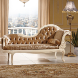 中欧式美式贵妃椅 美人榻贵妃榻 新古典实木真皮布艺躺椅卧室客厅