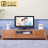 松柏合 全实木电视柜1.5米1.8米 橡木电视柜组合地柜简约客厅家具
