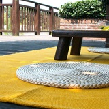 天鹅湖 黄色纯棉手工编织布艺地垫门垫卧室地毯脚垫飘窗瑜伽地垫