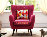 新款简约现代单人休闲沙发椅子美式创意懒人沙发椅时尚布艺小沙发