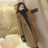 2015冬装新款韩版毛呢外套女中长款显瘦加厚长袖克拉翻领呢子大衣