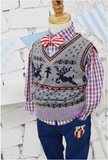 韩国原单春秋儿童装纯棉毛线背心马甲英伦学院风男童外贸针织毛衣